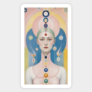 Hilma's Spectrum of Womanhood: Abstract Colorful Expression Magnet